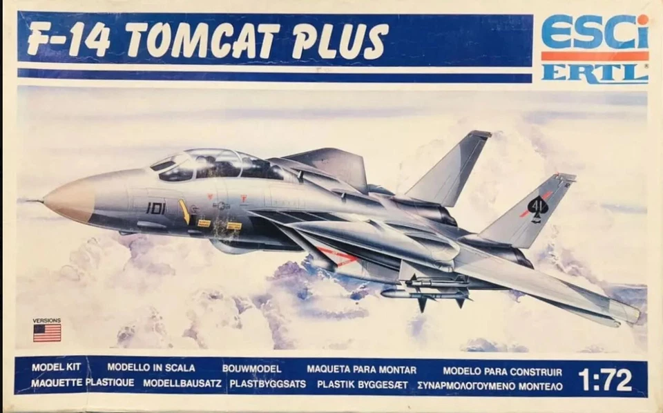 F-14A Tomcat Plastica Modellino Aeromobile Kit 9054 ESCI ERTL 1/72 - Immagine 1 di 1
