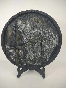 Placa colgante de pared vintage de tiza Piscis zodiaco 10" decoración hecho a mano peces de colección - Imagen 1 de 11