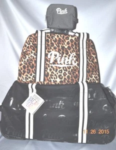 Victorias Secret Pink LEOPARD 3 Pc Luggage Wheelie Duffel Bag Set Suitcase NWT - Picture 1 of 7