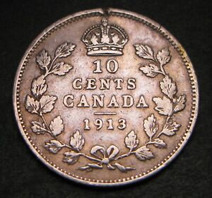 CANADA 10 Cents 1913 - Silver 0.925 - George V. - 786