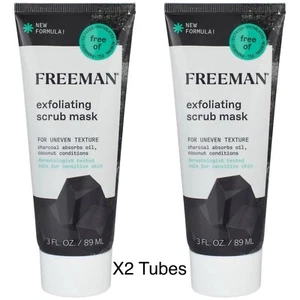 2 x Freeman Exfoliating Charcoal & Coconut Facial Scrub Mask - Picture 1 of 2