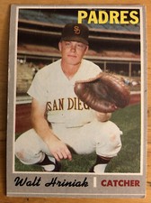 1970 Topps Walt Hriniak Baseball Card #392 Padres Low-Grade Poor Creased