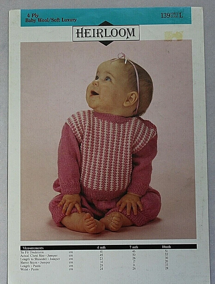 Heirloom  Baby's Jumper in 4 ply Knitting Pattern  Leaflet 139 - Image 1 of 1