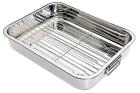 High Quality Stainless Steel Oven Roasting Tray Tin Pan With Rack / Medium 37Cm