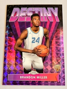 2023-24 Topps Cromo Destino Púrpura Brandon Miller Refractor Geométrico Novato RC - Imagen 1 de 2