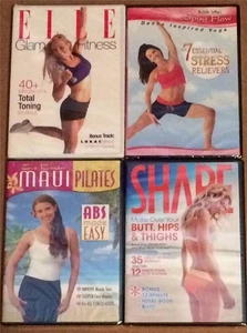 Womens Workout Fitness Abs Butt Thighs Toning Sculpt Stress Relief 4 DVD Lot NEW - Foto 1 di 1