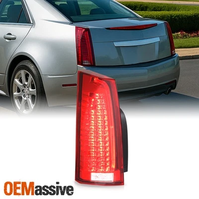 For 2008-2013 Cadillac CTS Sedan Chrome Red Tail Light Driver w/LED Running Lamp - Image 1 of 4