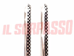 PROFILI BORDI TETTO GOCCIOLATOI A SCACCHI BIANCO NERI FIAT 127 + SPORT ORIGINALI - Picture 1 of 2