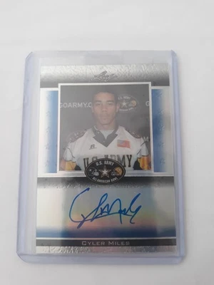 2012 Cyler Miles U.S. Army All American Bowl Tour Card auto 6/10 Blue - Image 1 of 2