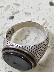 Vintage  Sterling Silver 925  KAR Turkey Ring Men 17mm Used - Picture 1 of 11