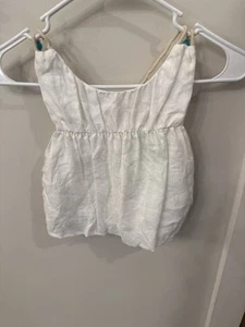 Zara Girl’s Boho Crop White Turquoise Beaded Strap Top Size 11/12 - Picture 1 of 3