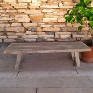 Bench 150cm (59in) Reclaimed Wood Natural Hand-Finished Rustic Entryway Seating - Picture 1 of 6