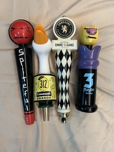 Lot of 4 Draft Beer Keg Tap Handle Barware Knobs Goose Island 3 Floyds Spiteful - Picture 1 of 4