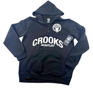 Crooks & Castles Herren Hoodie schwarz Gr. L - Half Zip Pullover Logo Streetwear - Bild 1 von 7