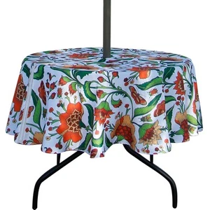 EHouseHome Outdoor and Indoor 60inch Round Tablecloth with Umbrella Hole and ... - Picture 1 of 8