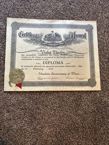 1939 Certificate Of Award From Honolulu Conservatory Of Music,Theatrical /Guitar - Picture 1 of 6
