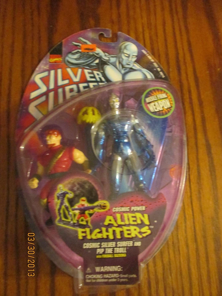 New / Rare Marvel SILVER SURFER- 5" scale Cosmic SILVER SURFER and PIP the Troll - Image 1 of 1