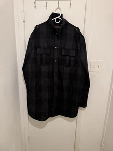 Mens Perry Ellis Portfolio 3XLT Wool Blend Button Over Size Coat Jacket Black - Picture 1 of 3
