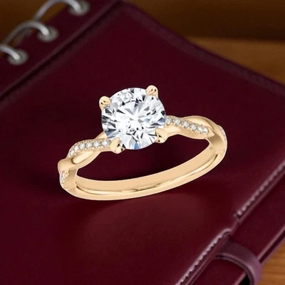 18k Rose Gold IGI Certified Lab Grown Diamond Engagement Ring 1.65 Ct Round Cut - Image 1 of 4