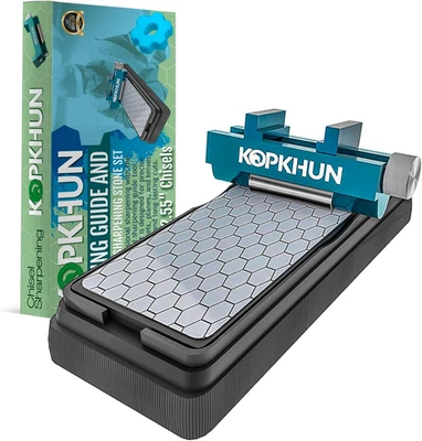 Guía de afilado ajustable con piedra de afilar - Plantilla de afilado para cinceles y plancha Foto 1 de 4