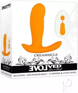 New Evolved Creamsicle Rechargeable Sillicone Vibrating Probe Remote Control - Picture 1 of 2