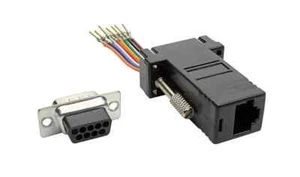 9-Pin DB9 RS232 Serial Port Male to RJ45 8P8C Network Modular Adapter - Picture 1 of 3