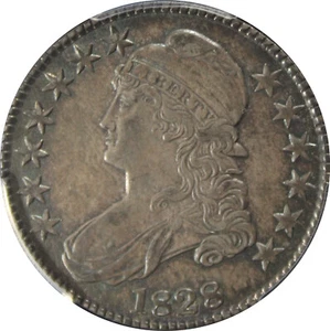 1828 AU55 Capped Bust Half, O-110 Sq Base 2, Sm 8's, Lg Lt, PCGS 37178309 - Picture 1 of 4