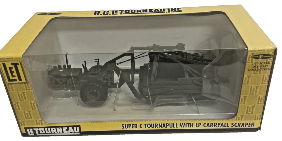 Spec Cast 1/50 scale Le Tourneau Super C Tournapull with LP Carryall Scraper New - Image 1 of 4
