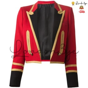 Women Cotton Military Jacket Naval Officer Admiral Blazer Womens Spencer Coat - Picture 1 of 6