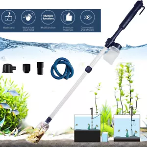 Electric Aquarium Gravel Cleaner Battery Fish Tank Vacuum Cleaner Sucker Filter - Picture 1 of 12