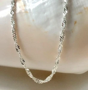 Sterling Silver Sparkling Chain Necklace, Gift for Women, Custom Sizes, Gift Box - Picture 1 of 8