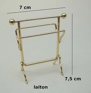 porte serviette en laiton, miniature,maison de poupée,vitrine,salle de bains M4 - Imagen 1 de 1