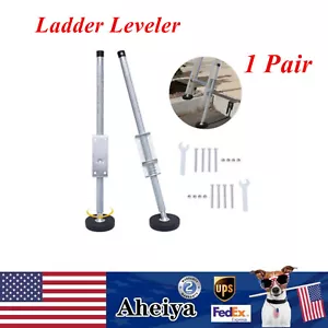 Ladder Leg Levelers Pair with Non Slip Rubber Feet Ladder Accessories Max 330LBS - Picture 1 of 13