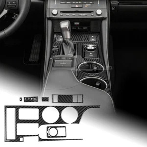 For Lexus RC300 350 Black Carbon Fiber Gear Shift Water Cup Panel Cover Sticker - Bild 1 von 7