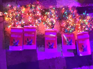 Christmas lights 5 sets of mini multi color Holiday Time 100-Count string light - Picture 1 of 3