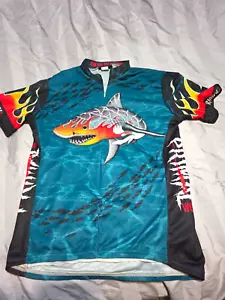 Primal Wear Cycling Jersey Shark Theme Ride For The Halibut Bike Biking Gravel L - Picture 1 of 8