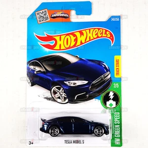 2016 Hot Wheels TESLA MODEL S #242 blau - HW Green Speed - 1:64 ev Elon Musk DHT29 - Bild 1 von 2