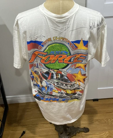 NHRA Signed John Force 12x Championship Double Sided Autographed Shirt Men XL Cover