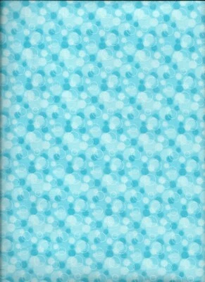 New Aqua Bubbles 100% Cotton Flannel Fabric by the Quarter-Yard - Image 1 of 2