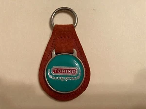 Vintage Leather Car Keychain Vintage Key Ring Key Fob Torino - Picture 1 of 4