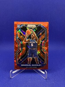 IMMANUEL QUICKLEY 2020-21 Panini Prizm #296 RC Red Cracked Ice Prizm Rookie (C)