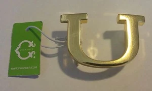 Original C. Wonder Gold Initial Belt Buckle Letter U $28 - Picture 1 of 2