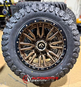 4) 20x10 Fuel D681 Bronze Rebel Wheels 35" MT Tires 5x5 Jeep Wrangler JK JL - Picture 1 of 6