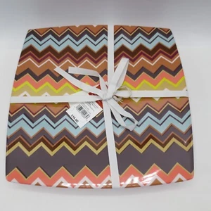 2011 Missoni Target 4pk Melamine Dinner Plate Set Zig Zag Print 10.5" X 10.5" - Picture 1 of 5