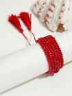 1pc Red Bead Decor String Bracelet For Women Creative Jewelry Stackable Bracelet