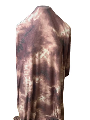1-yard - 15" KNIT STRETCH TIE DYE PRINT BROWN TONES - Image 1 of 3