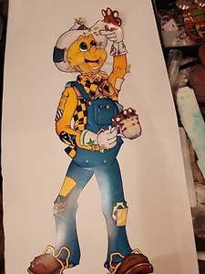 Vintage 1991 Beistle Halloween Scarecrow with Teacup/Mice Die Cut Jointed 36” - Picture 1 of 3