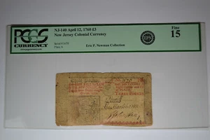 New Jersey April 12, 1760 £3 PCGS Fine 15. - Picture 1 of 2