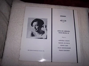 LP--ALICIA DE LARROCHA: PIANO RECITAL II  *MINT VINYL*  #248 - Picture 1 of 8