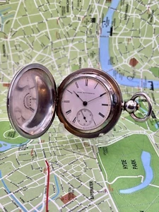 Elgin Mat Laflin Coin Silver Hunter Early Pocket Watch 1871 Grade 55 - Picture 1 of 16
